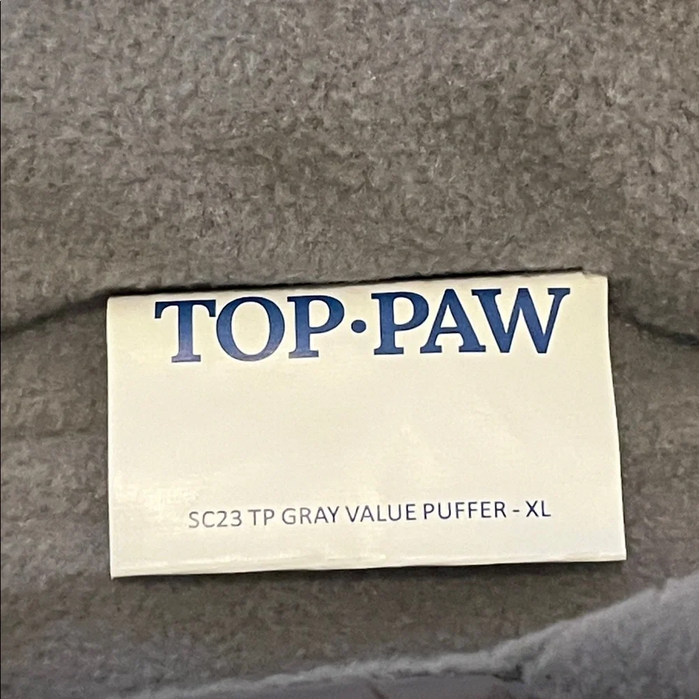 Dog Puffer Jacket by Top Paw in Gray Size XL NWT